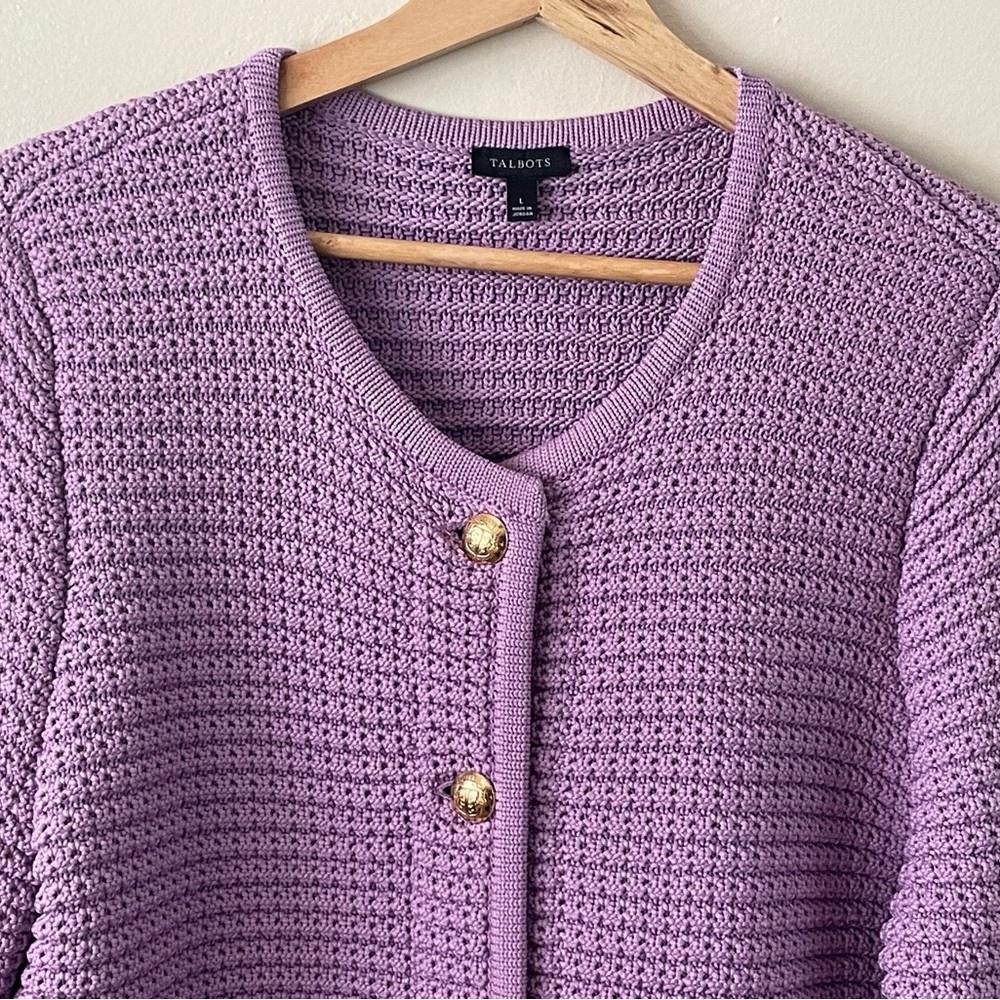 Talbots Texture Knit Button Cardigan Sweater - image 4